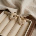 Heart-Shaped Hoops with Rows of Pearls