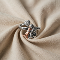 Adjustable Dog Ring in 925 Sterling Silver – "Always in My Heart" with Cubic Zirconia
