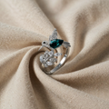 Adjustable Hummingbird Sparkle Ring with Diamond.