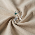 Adjustable Hummingbird Ring with Crystal Diamond