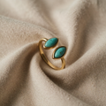 Adjustable Luxe Emerald Ring with Frame