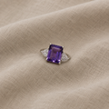Trinity Amethyst Ring | White Gold