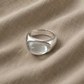 Unique Natural Stone Ring with Green Agate