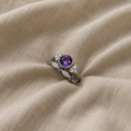 Purple Crown Ring Set | White Gold