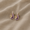 Amethyst Wing Earrings | Rose Gold