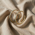 Antique Gold Round Opal Earrings