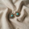 Boho Saturn Earrings in Turquoise and Gold with Glossy Shine