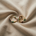 Elegant Gold Enamel Earrings