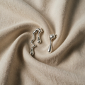 Irregular Drop-Shaped White Gold Earrings