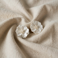 White Ring Earrings with Pearl