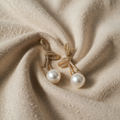 Pearl Earrings with Shiny Band
