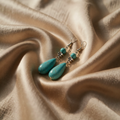 Silver long flower earrings