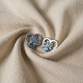 Earrings in Heart Shape with Cubic Zirconia