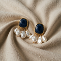 Earrings with Midnight Pearl Fringes