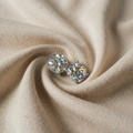 Shiny White Gold Stud Earrings with Cubic Zirconia