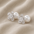 Golden Earrings with Frozen Zircon