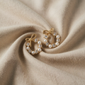 Earrings with Ribbons, Halos and Pearls