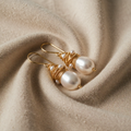 Gold Siima Pearl Vintage Earrings