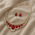 Gold Necklace and Earrings Set