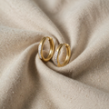 Snow – Gold-coloured hoop Earrings with cubic zirconia setting