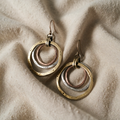 Colourful Vintage Hoop Earrings with Shiny Enamel