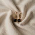 Square Earrings with Teardrop Cubic Zirconia