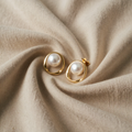 Organic Halo Pearl Earrings Featuring Delicate Halo Design