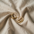 Round Gold and Silver Earrings Without Seams