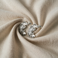 Earrings with Silver-Tone Leaf Relief