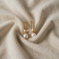 Retro Golden Pearl Earrings