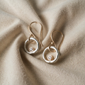 Retro Gold and Silver Earrings with Two-Tone Finish