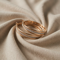 Retro Golden High-Gloss Hoop Earrings