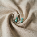 Earrings with Three Turquoise-Coloured Stone Discs