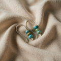 Retro Turquoise Earrings with Shiny Enamel Finish