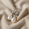Hanging Earrings with Bright Pearls