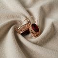 Ruby Filigree Gold Earrings