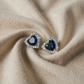 Sapphire Heart Earrings