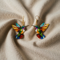 Hummingbird earrings – "Joy Rises" statement drop
