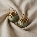 Turquoise Drop Earrings with Delicate Ball