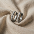 Stylish Round Zirconia Earrings with Silver-Tone Finish