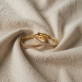 Stylish Round Zirconia Earrings with Gold-Shimmer Base