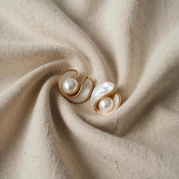 Stylish White Opalite Earrings