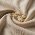 White Opal Drop Earrings with Shimmering Effect