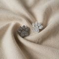 Heart-Shaped Earrings with Cubic Zirconia Footprints