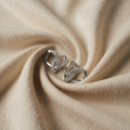 White Gold Zircon Geometric Earrings