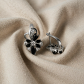 Water Drop Cut Stone Flower Pattern Earrings