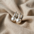 Vintage Gold Pearl Earrings with Elegant Silhouette
