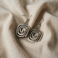 Vintage style spiral silver earrings