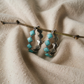 Vintage style turquoise U-shaped earrings