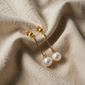 Luxurious hanging Earrings with handmade pearls